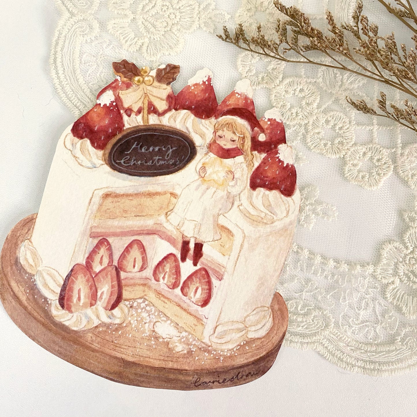 Christmas Cake Die cut Card