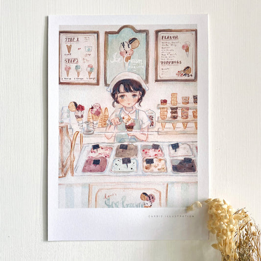 Print of Ice Cream Parlour