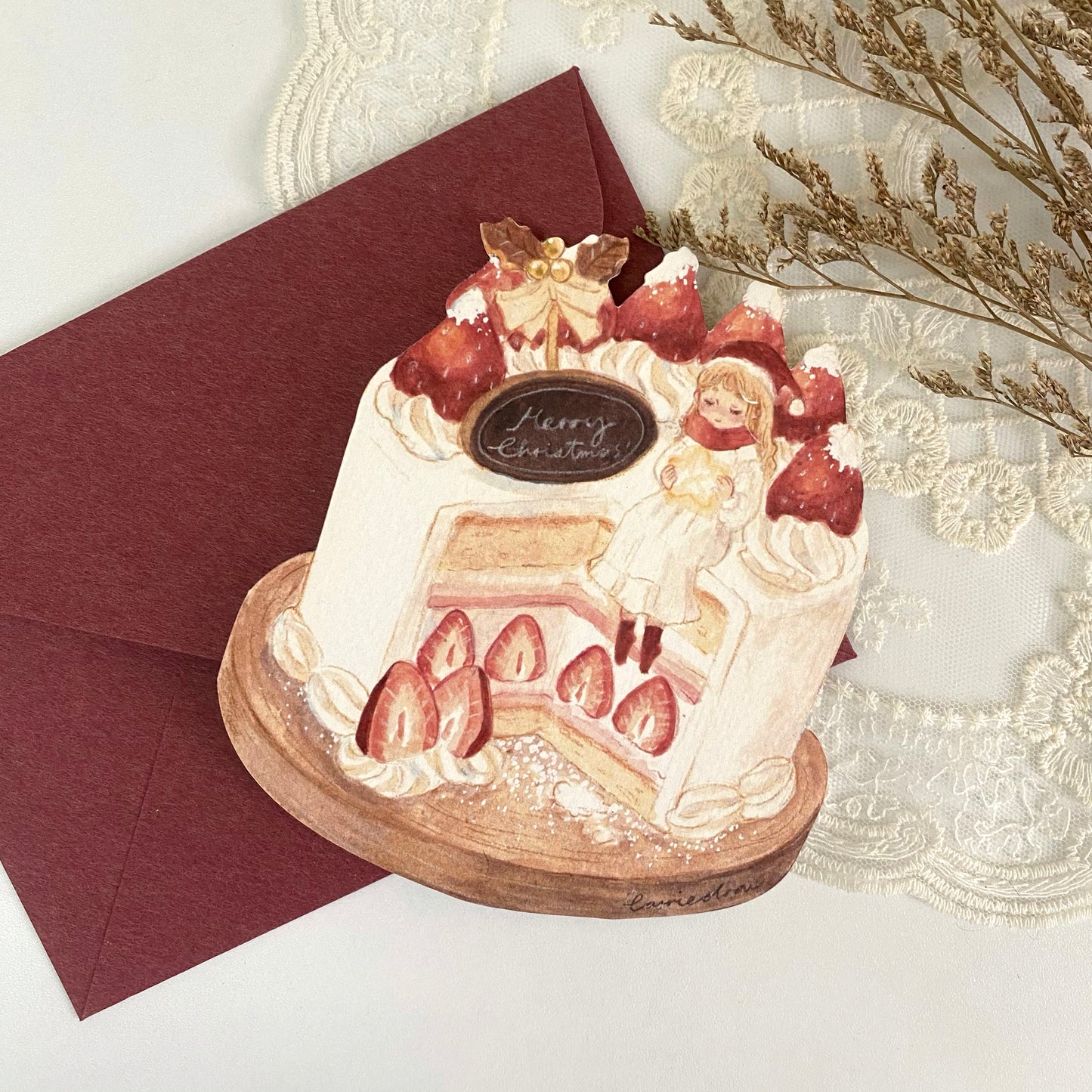 Christmas Cake Die cut Card