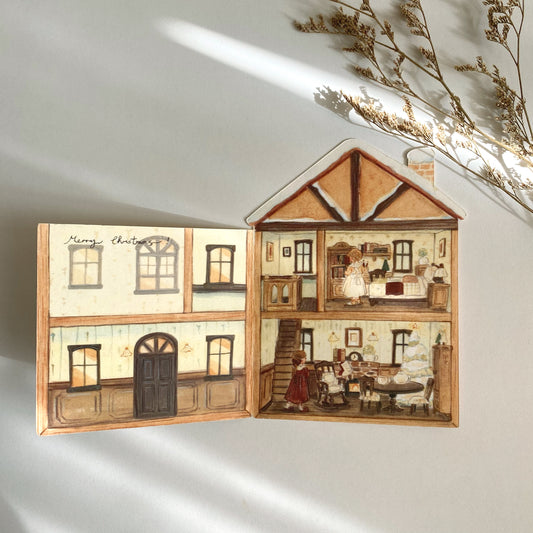 Christmas House Die cut Card