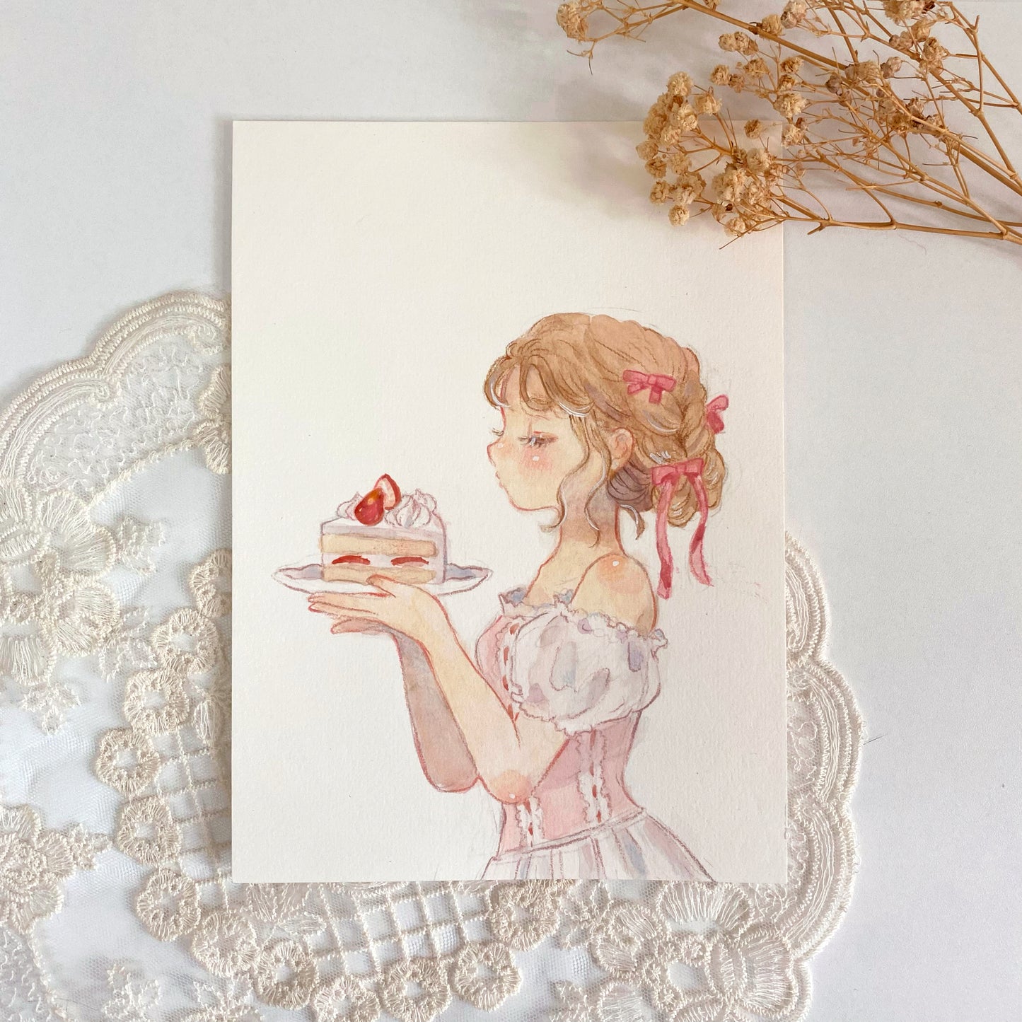 Mini Original Artwork 'Berry Cake'