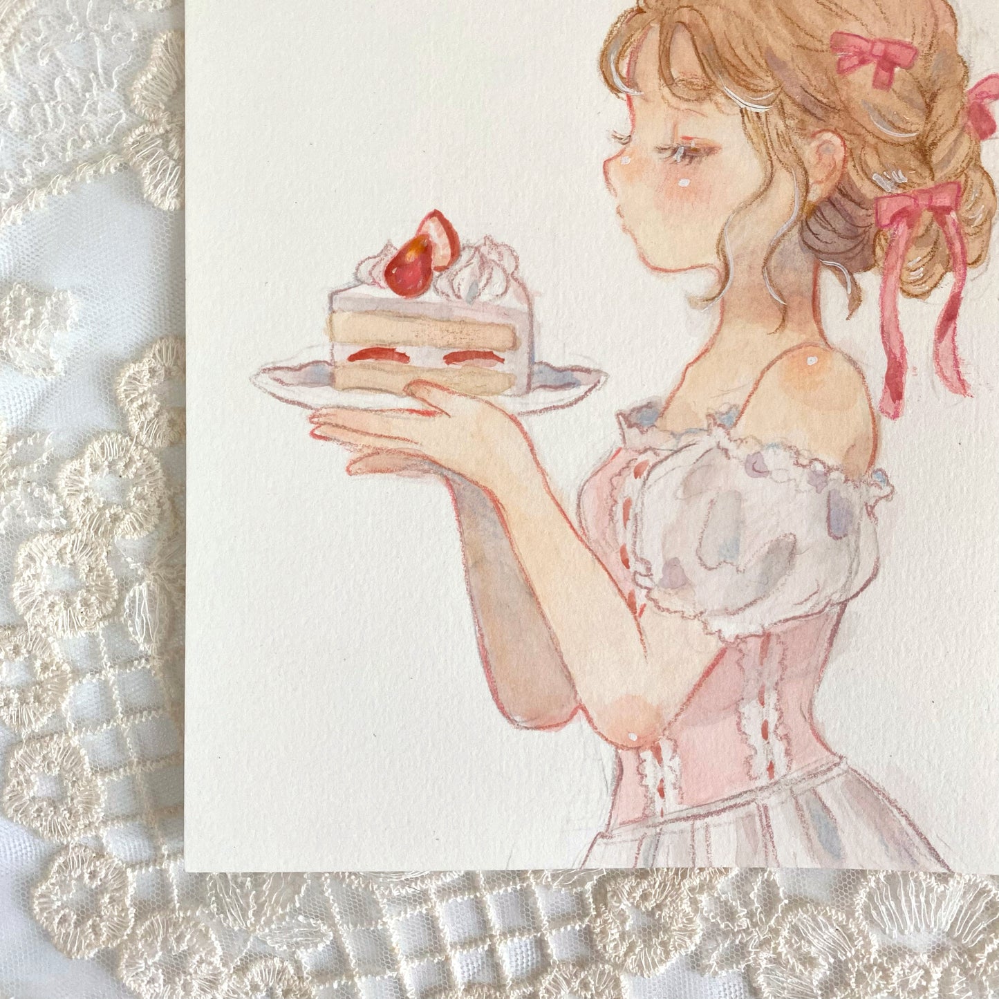 Mini Original Artwork 'Berry Cake'