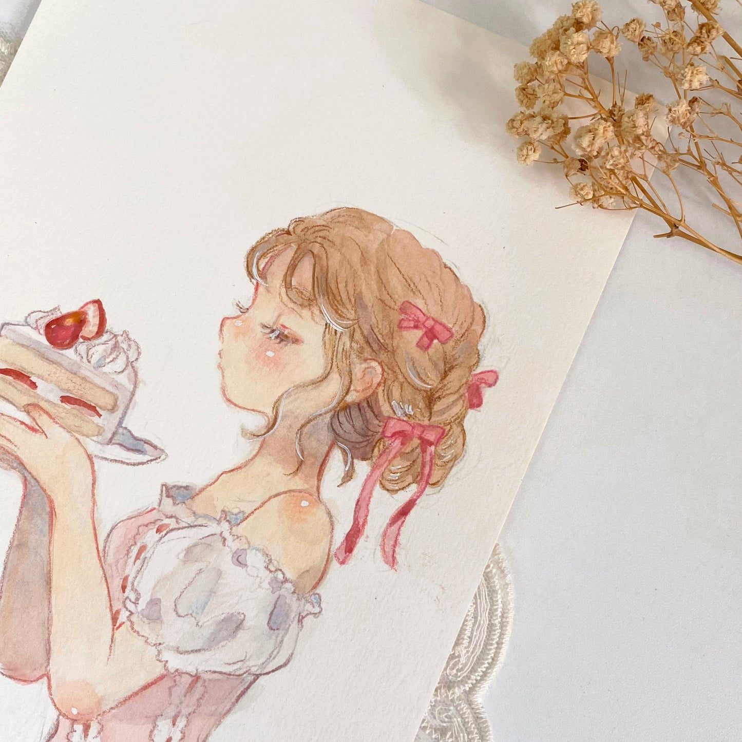 Mini Original Artwork 'Berry Cake'