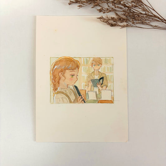Mini Original Artwork 'A Story in the Bookstore'