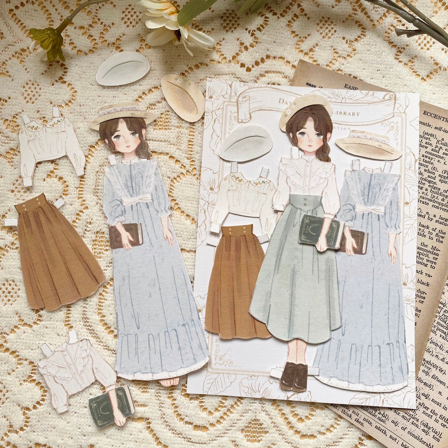 Paper Doll 'Day Dream in Library'